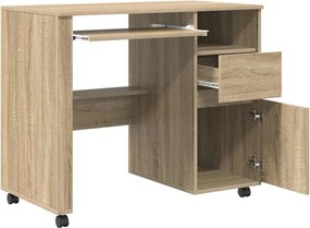 vidaXL Γραφείο με Ρόδες Δρύς Sonoma Επεξεργασμένο Ξύλο