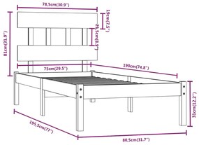 ΠΛΑΙΣΙΟ ΚΡΕΒΑΤΙΟΥ ΜΑΥΡΟ 75X190 ΕΚ. ΜΑΣΙΦ ΞΥΛΟ 2FT6 SMALL SINGLE 3104702