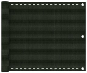 vidaXL Διαχωριστικό Βεράντας Σκούρο Πράσινο 75 x 600 εκ. από HDPE