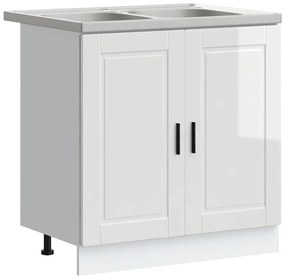 vidaXL Βάση νιπτήρα 2 pcs Λευκό 80 x 46 x 84.5 εκ. Επεξεργασμένο ξύλο