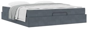 vidaXL Σκελετός Κρεβατιού Άλλο Σκούρο γκρι 180 x 200 cm Βελούδο