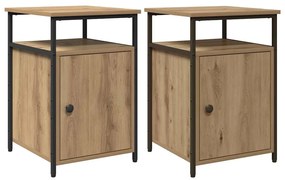 vidaXL Κομοδίνο 2 pcs artisan δρυς Επεξεργασμένο ξύλο