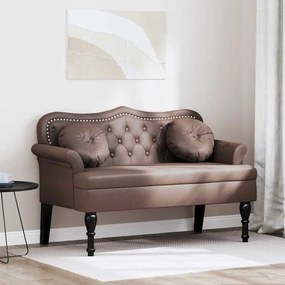 vidaXL Καναπές Chesterfield Καφέ 120,5 x 65 x 75 εκ. Τεχνητό Δέρμα