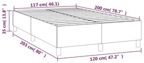 Πλαίσιο Κρεβατιού Boxspring Μαύρο 120 x 200 εκ. Βελούδινο - Μαύρο