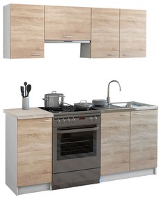 ΣΥΝΘΕΣΗ ΚΟΥΖΙΝΑΣ MAURICE ΜΕΛΑΜΙΝΗ SONAMA-ΛΕΥΚΟ HM2441 180x29,2-46εκ.