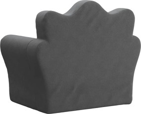 vidaXL Καναπές Παιδικός Ανθρακί από Μαλακό Βελουτέ Ύφασμα
