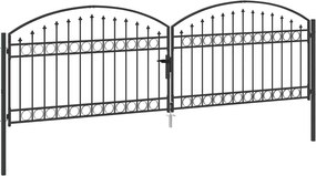 vidaXL Πύλη Φράχτη ASSEN 401 x 175,5 εκ. Ατσάλι Γκρι Κλειδώσιμο