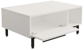 Τραπέζι σαλονιού Frixton μελαμίνης λευκό-μαύρο 90x60x37.5εκ 90x60x37.5 εκ.