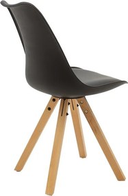 Καρέκλα Caron PP μαύρο-φυσικό πόδι 48x55x80 εκ.