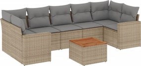vidaXL Patio Sofa Set 7-θέσια Μίξη μπεζ και ανοιχτό γκρι