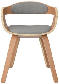 vidaXL Καρέκλα Τραπεζαρίας Χρώμα Taupe από Λυγισμένο Ξύλο και Ύφασμα