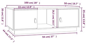 ΤΡΑΠΕΖΑΚΙ ΣΑΛΟΝΙΟΥ ΚΑΦΕ ΜΕΛΙ 100X50X35 ΕΚ. ΜΑΣΙΦ ΞΥΛΟ ΠΕΥΚΟΥ 818268