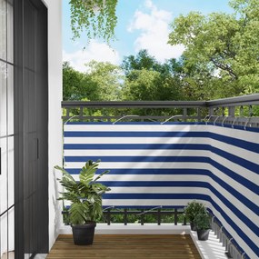 vidaXL Οθόνη Μπαλκονιού Μπλε και άσπρο 100 x 300 cm Ύφασμα Όξφορντ
