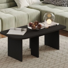 Σετ Τραπεζιών Σαλονιού Μαύρο ETRERA 90x45x35