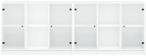 vidaXL Βιβλιοθήκη με Πόρτες Λευκή 204x37x75 εκ. από Επεξεργ. Ξύλο
