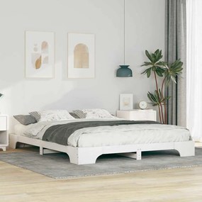 vidaXL Κρεβάτι δαπέδου με αποθήκευση Λευκό 160 x 210 cm ξύλο