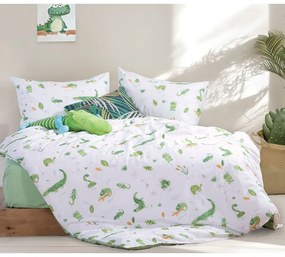 Σετ Σεντόνια Παιδικά 170X260 Cute Reptiles White/Green 5205495603629