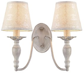 Φωτιστικό Τοίχου Textile &amp; Crystal DL9502WWB White Metal, Fabric