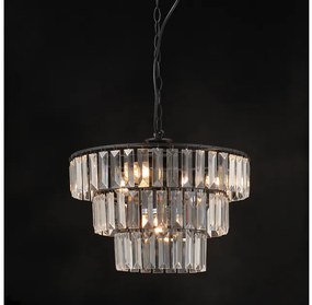 Κρεμαστό Φωτιστικό Οροφής E14 Ακρυλικό Διαφανές-Μαύρο OREGON SF175204B ACA-SF175204B-Μαύρο SF175204B