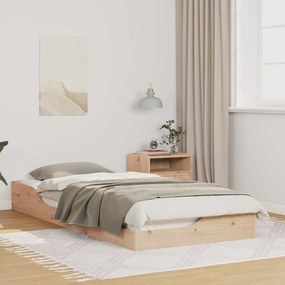 vidaXL Κρεβάτι δαπέδου Καφέ 80 x 210 cm Μασίφ ξύλο πεύκου