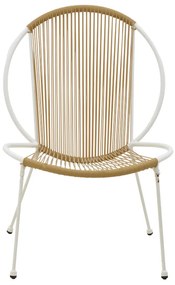 Καρέκλα Dapper pakoworld λευκό μέταλλο-pe φυσικό 64.5x74.5x76εκ