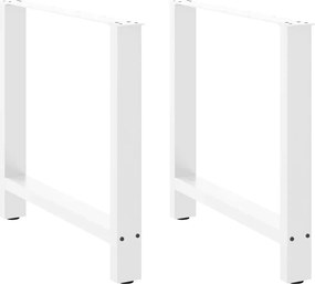 vidaXL Πόδια Τραπεζαρίας 2 τεμ. Λευκά 80x(72-73) εκ. Ατσάλι