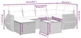 vidaXL Σαλόνι Κήπου Σετ 7 τεμ. Μπεζ Συνθετικό Ρατάν με Μαξιλάρια