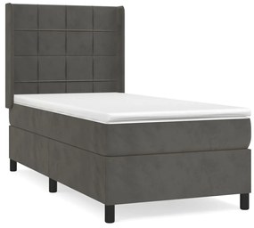 ΚΡΕΒΑΤΙ BOXSPRING ΜΕ ΣΤΡΩΜΑ ΣΚΟΥΡΟ ΓΚΡΙ 80X200 ΕΚ. ΒΕΛΟΥΔΙΝΟ 3132646