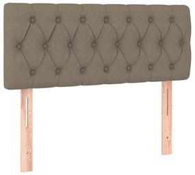 ΚΡΕΒΑΤΙ BOXSPRING ΜΕ ΣΤΡΩΜΑ &amp; LED TAUPE 90X200 ΕΚ. ΥΦΑΣΜΑΤΙΝΟ 3133369