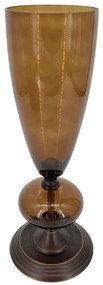 Βάζο Χωνί 15-00-23975 Φ16x44,5cm Brown Marhome Metal, Glass