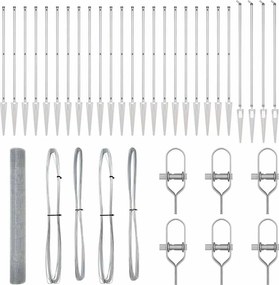 vidaXL Στύλος Περιφράξεων Ασημί 50 x 1,2 μ (19 x 19 χιλ. πλέγμα)