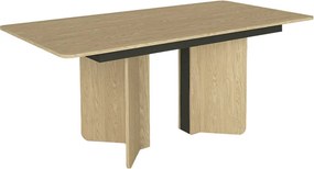 Τραπέζι Lava Megapap χρώμα rota oak - ανθρακί 180x90x76,8εκ.