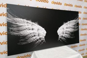 Εικόνα με ασπρόμαυρα φτερά αγγέλου - 100x50