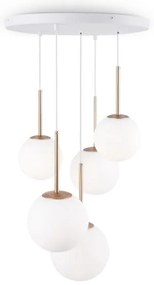 Κρεμαστό Φωτιστικό Οροφής Basic form E14 Φ58 MAYTONI-MOD321PL-05G-Λευκό-Χρυσό MOD321PL-05G