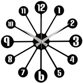 Ρολόι Τοίχου Enzoclock 279ENZ1414 Φ48cm Black Wallity Metal
