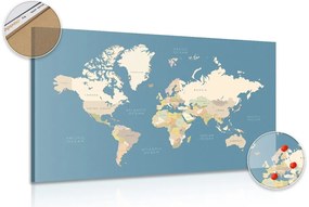 Εικόνα στο χάρτη από φελλό με vintage στοιχεία - 120x80  wooden