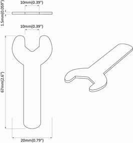 vidaXL Δίχαλο 12 pcs Ασημί 10 mm Σίδερο