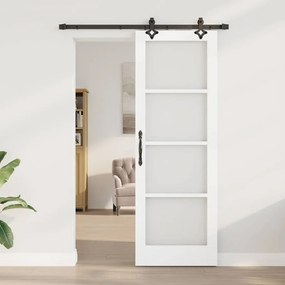 vidaXL Συρόμενη Πόρτα Λευκό 73.5 x 211 εκ Ξύλο και μέταλλο