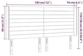 vidaXL Κεφαλάρι Κρεβατιού LED Taupe 183x16x118/128 εκ. Υφασμάτινο