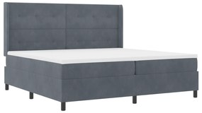 vidaXL Στρώμα Κρεβατιού με Στρώμα Σκούρο Γκρι 200x200 εκ Βελούδο