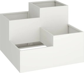 vidaXL Γλάστρα Κήπου Λευκό 80 x 80 x 60 εκ. Ατσάλι