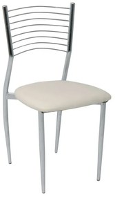 VIVIAN Καρέκλα Μέταλλο Χρώμιο, PVC Εκρού 40x44x83cm ΕΜ935,1