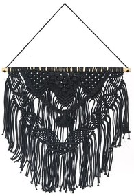 Boho Διακοσμητικό Τοίχου Βαμβακερό Macrame Rohan σε 2 Αποχρώσεις 80x80cm Μαύρο