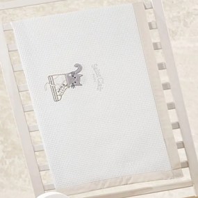 Κουβέρτα Βρεφική Max Πικέ White-Grey Saint Clair Κούνιας 110x150cm 100% Βαμβάκι