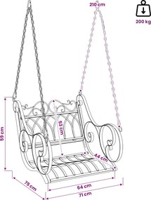 vidaXL Πάγκος Κούνια Ατσάλι 71 x 75 x 59 εκ. Αντίκες Λευκό