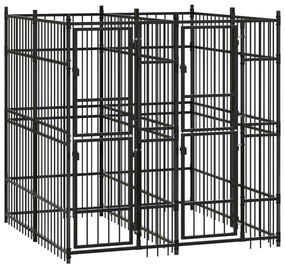 Κλουβί Σκύλου Εξωτερικού Χώρου 3,69 μ² από Ατσάλι - Μαύρο