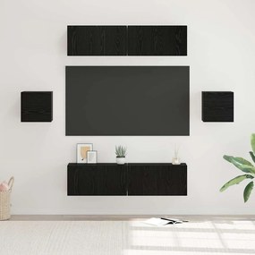 vidaXL Σετ επίπλου τηλεόρασης 6 pcs Μαύρη Οξυά Επεξεργασμένο ξύλο