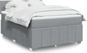 vidaXL Κρεβάτι Boxspring με Στρώμα Αν. Πράσινο 160x200εκ Υφασμάτινο