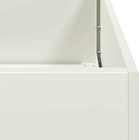 vidaXL Ζαρντινιέρα Λευκή 120x80x40 εκ. από Χάλυβα