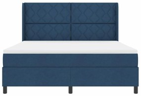 vidaXL Κρεβάτι με ελατήρια με στρώμα Μπλε 180 x 200 cm ύφασμα